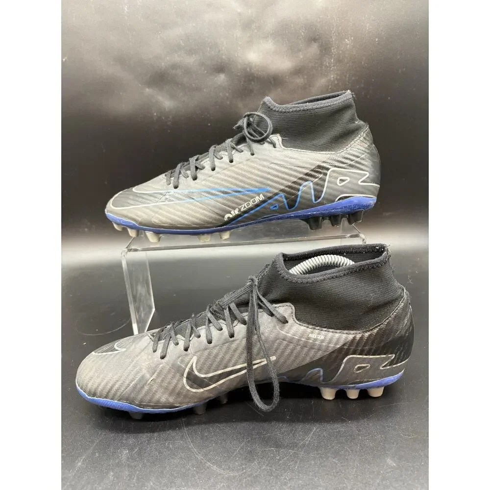 Nike Zoom Mercurial Superfly 9 Elite FG Black Blue Soccer Cleats Men’s US 9